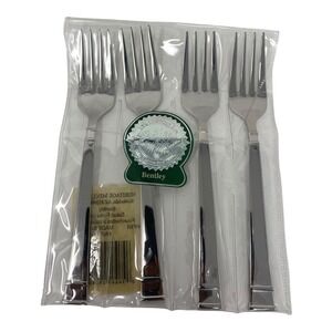 Bentley Heritage Mint LTD 7" Salad Fork Set Silverware 18/10 Stainless Steel 4pc